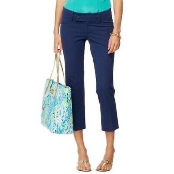 Lilly Pulitzer Pants - Lily Pulitzer Luxury Navy Capri Stretch Pants